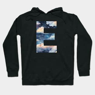 A pattern of cloud shapes filling the letter e Hoodie